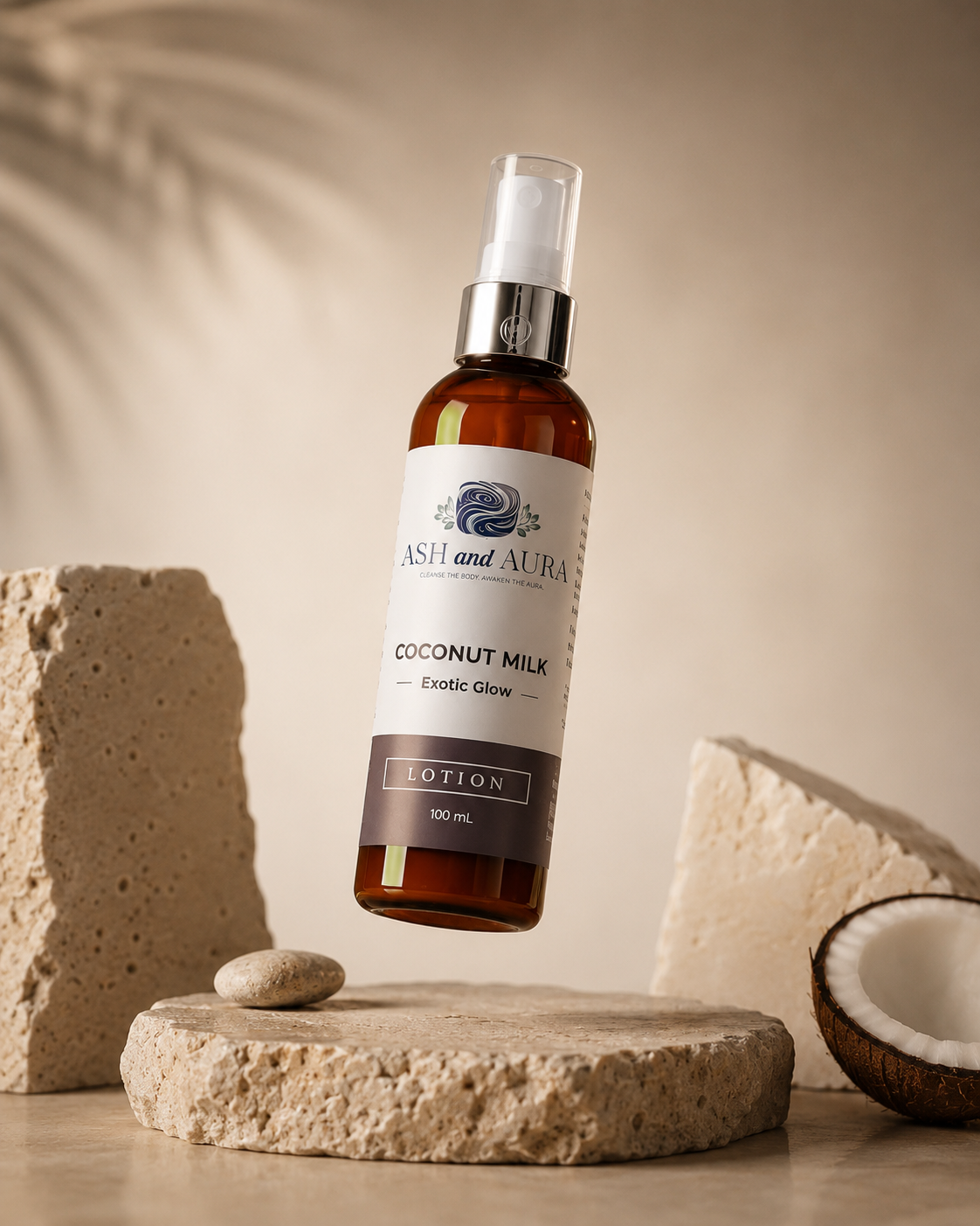 Ash & Aura Coconut Milk Lotion bottle — 100mL body lotion